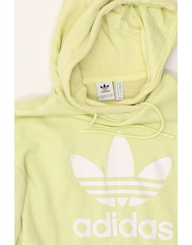 ADIDAS Womens Graphic Hoodie Jumper UK 6 XS Green Cotton | Vintage Adidas | Thrift | Second-Hand Adidas | Used Clothing | Messina Hembry 