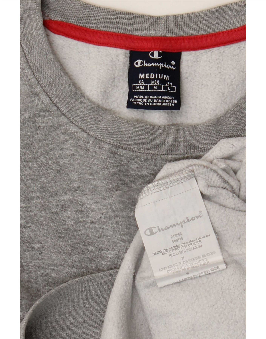 Champion Mens Sweatshirt Jumper Medium Grey Flecked Cotton