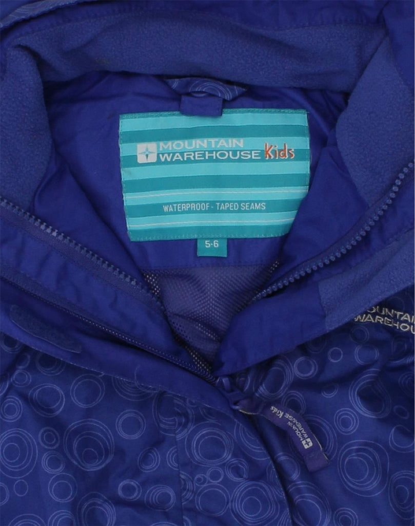 MOUNTAIN WAREHOUSE Girls Hooded Windbreaker Jacket 5-6 Years Blue Spotted | Vintage Mountain Warehouse | Thrift | Second-Hand Mountain Warehouse | Used Clothing | Messina Hembry 