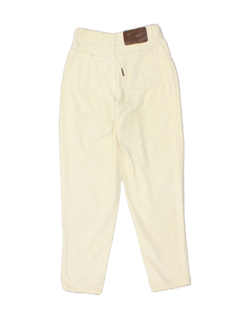 TRUSSARDI Womens Tapered Corduroy Trousers W27 L27 White Cotton | Vintage Trussardi | Thrift | Second-Hand Trussardi | Used Clothing | Messina Hembry 