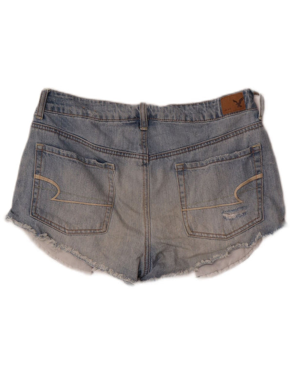 American Eagle Womens Distressed Denim Shorts US 8 Medium W30 Blue