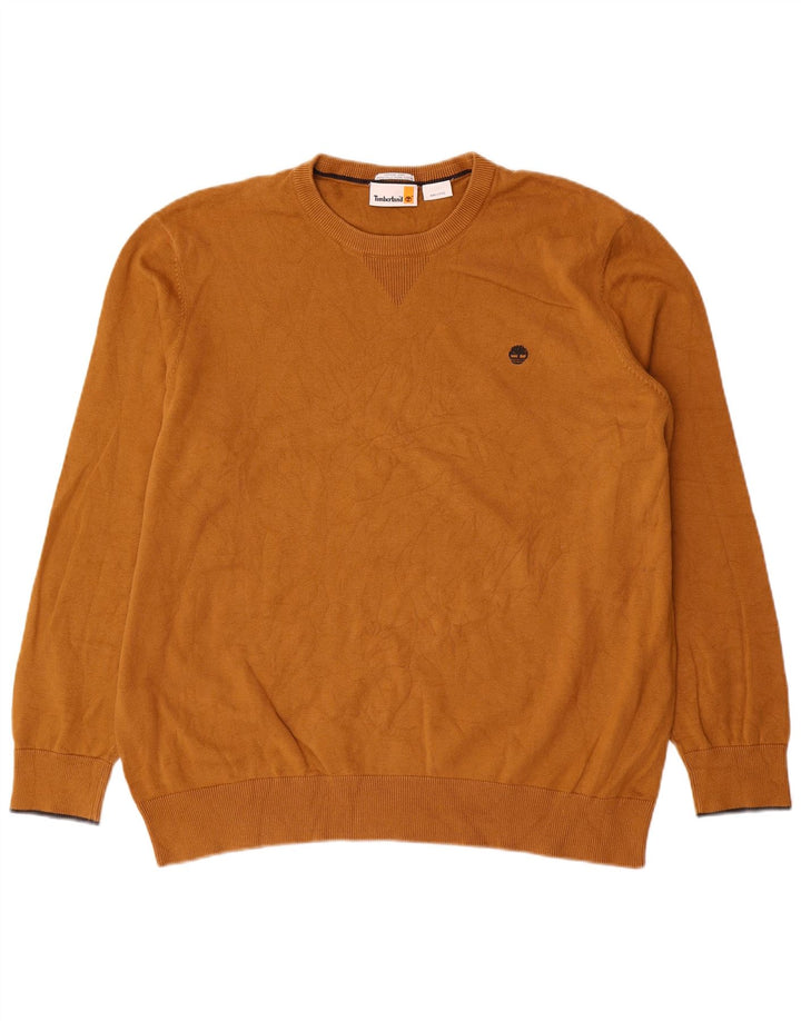 Timberland Mens Crew Neck Jumper Sweater 2XL Brown Cotton