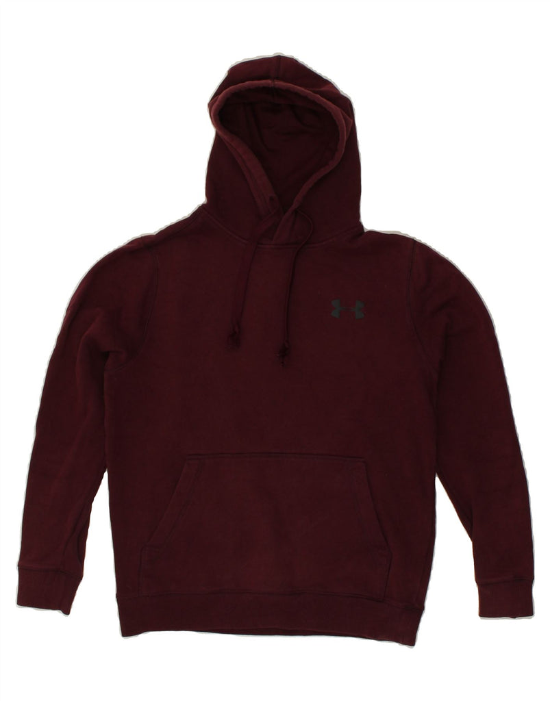 UNDER ARMOUR Mens Graphic Hoodie Jumper Small Burgundy | Vintage Under Armour | Thrift | Second-Hand Under Armour | Used Clothing | Messina Hembry 