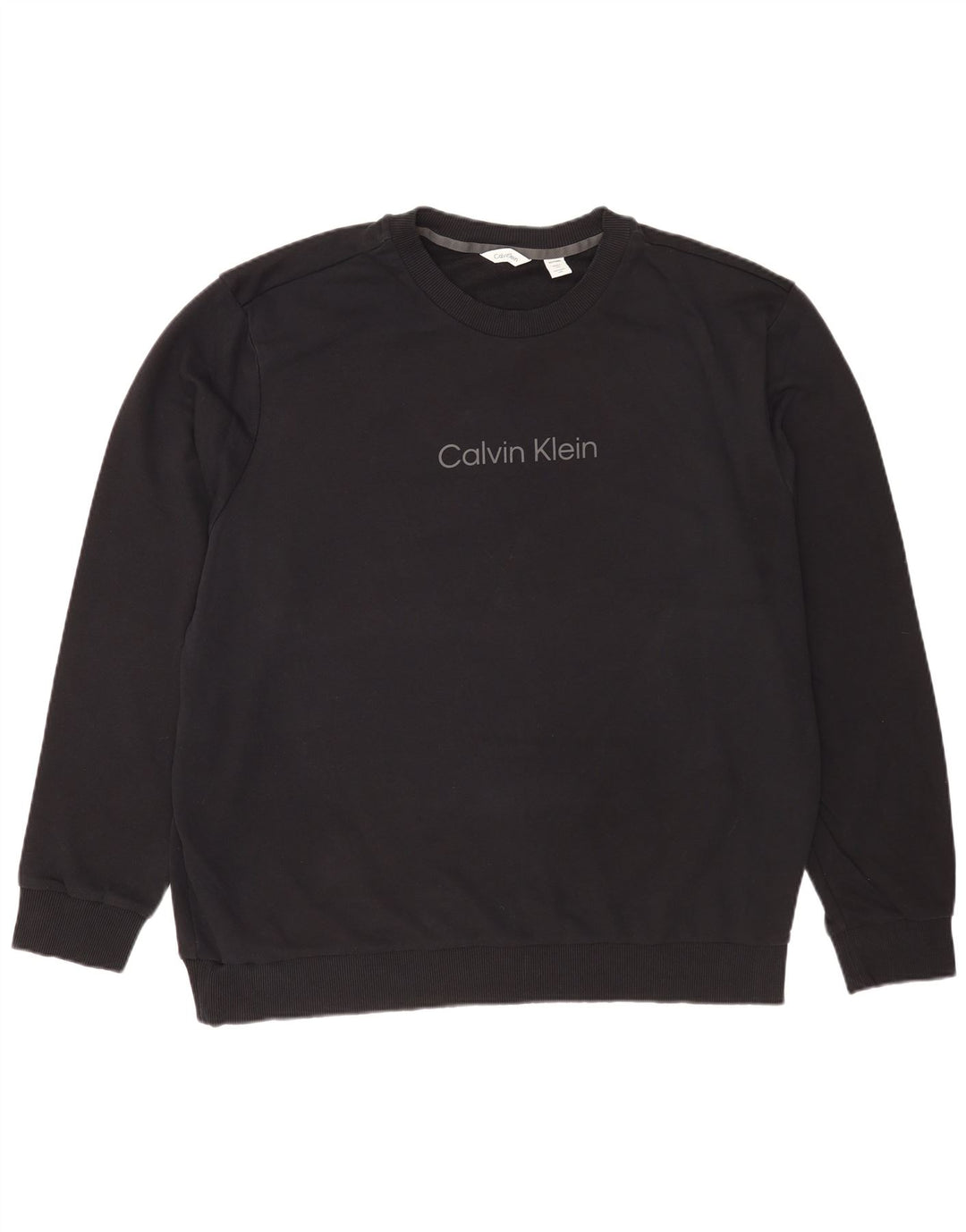 Calvin Klein Mens Graphic Sweatshirt Jumper 2XL Black Cotton