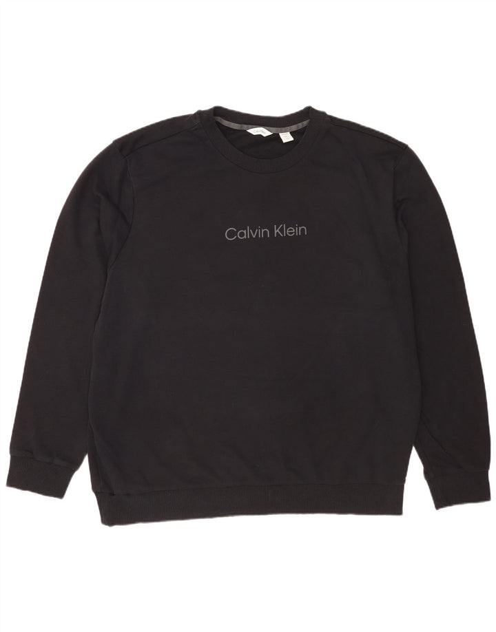 Calvin Klein Mens Graphic Sweatshirt Jumper 2XL Black Cotton