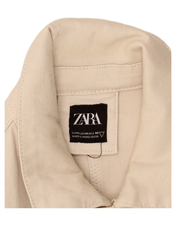 Zara Mens Utility Jacket UK 38 Medium Beige Cotton