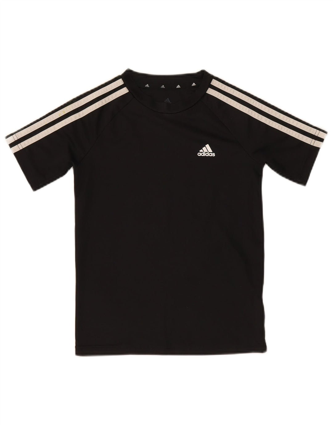 Adidas Boys Aeroready T-Shirt Top 9-10 Years Black Polyester