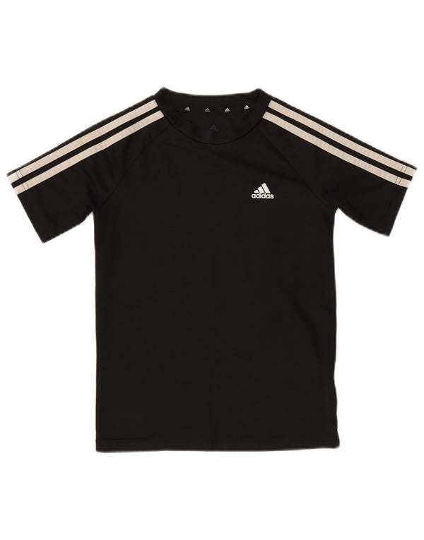 Adidas Boys Aeroready T-Shirt Top 9-10 Years Black Polyester