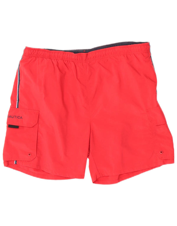 Nautica Mens Swimming Shorts Large Red Nylon