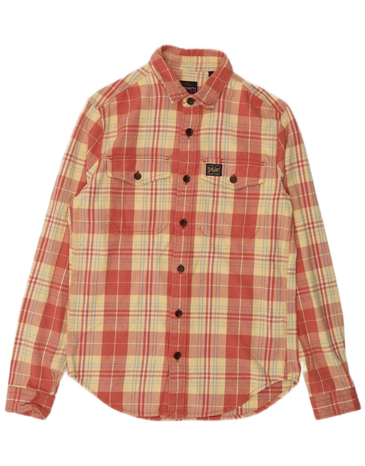 Superdry Mens Flannel Shirt Small Red Check Cotton