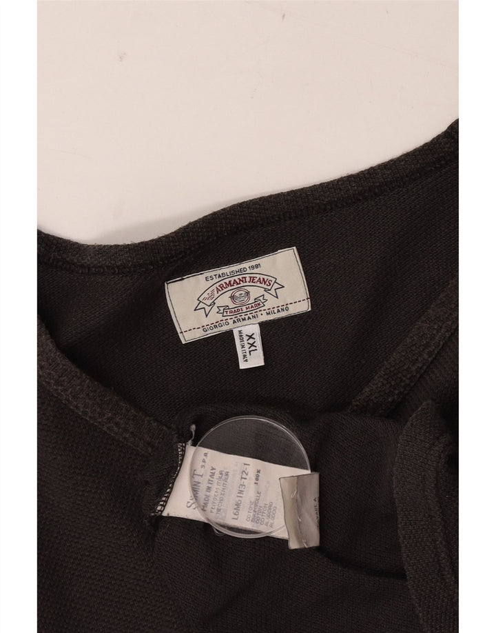 Armani Jeans Mens Top Long Sleeve 2XL Grey Cotton