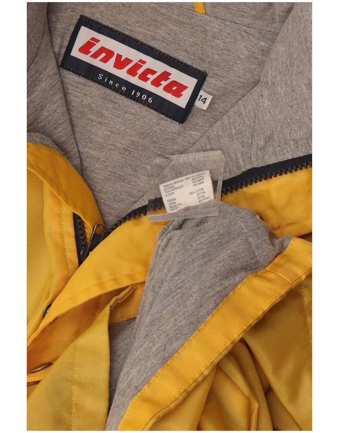 Invicta Womens Graphic Windbreaker Jacket UK 14 Large Yellow Polyamide