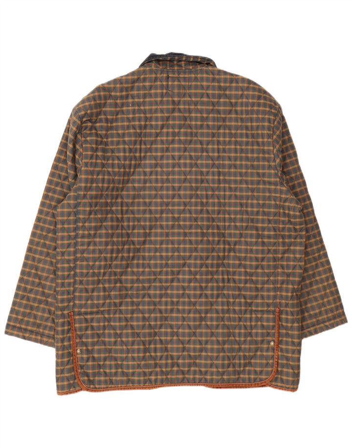 Derby Saddlery Mens Quilted Jacket UK 42 XL Multicoloured Check Polyester