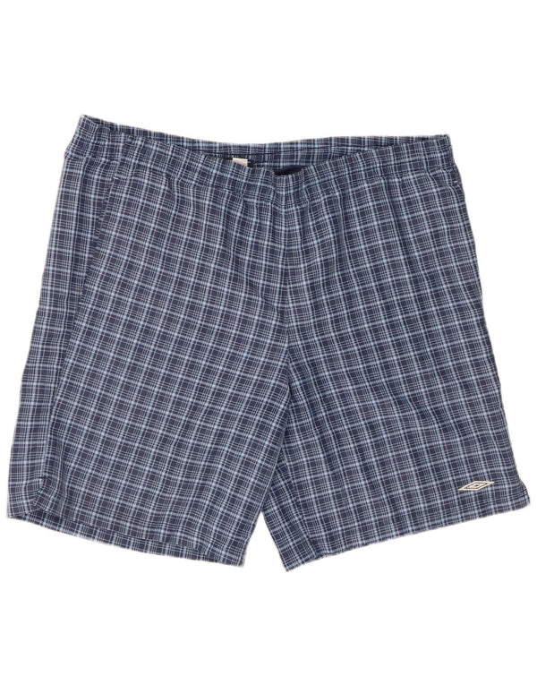 Umbro Mens Swimming Shorts XL Navy Blue Check Polyester