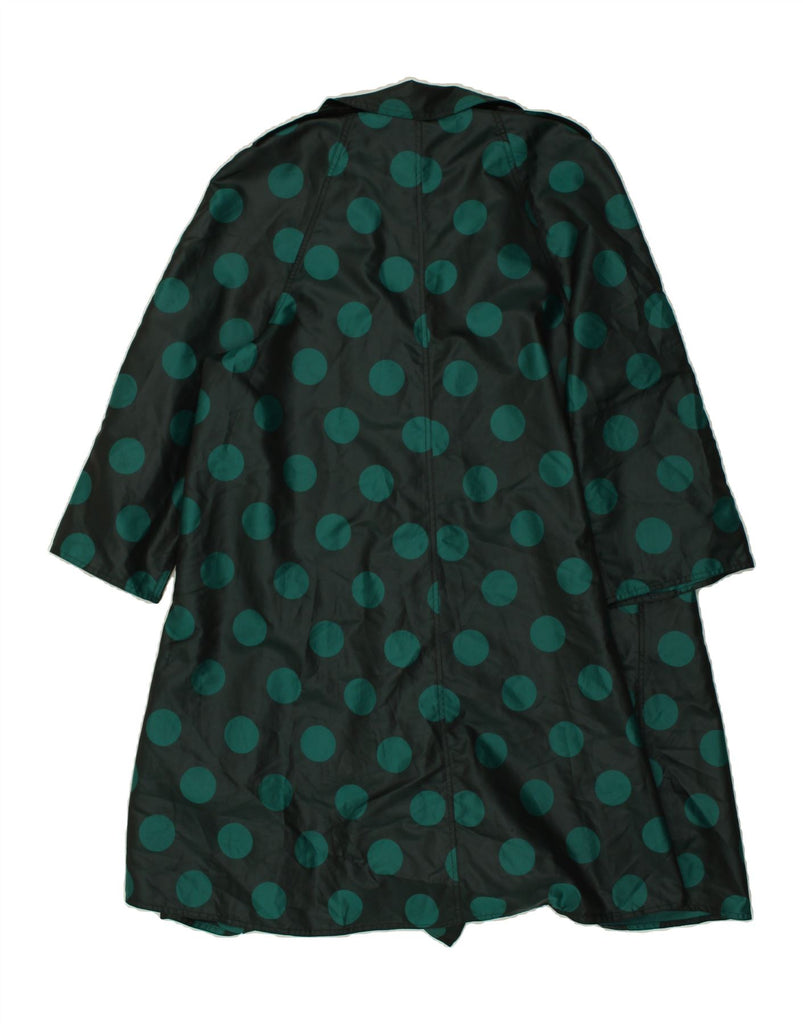 VINTAGE Womens Oversized Overcoat US 2 XS Green Polka Dot Polyamide | Vintage Vintage | Thrift | Second-Hand Vintage | Used Clothing | Messina Hembry 