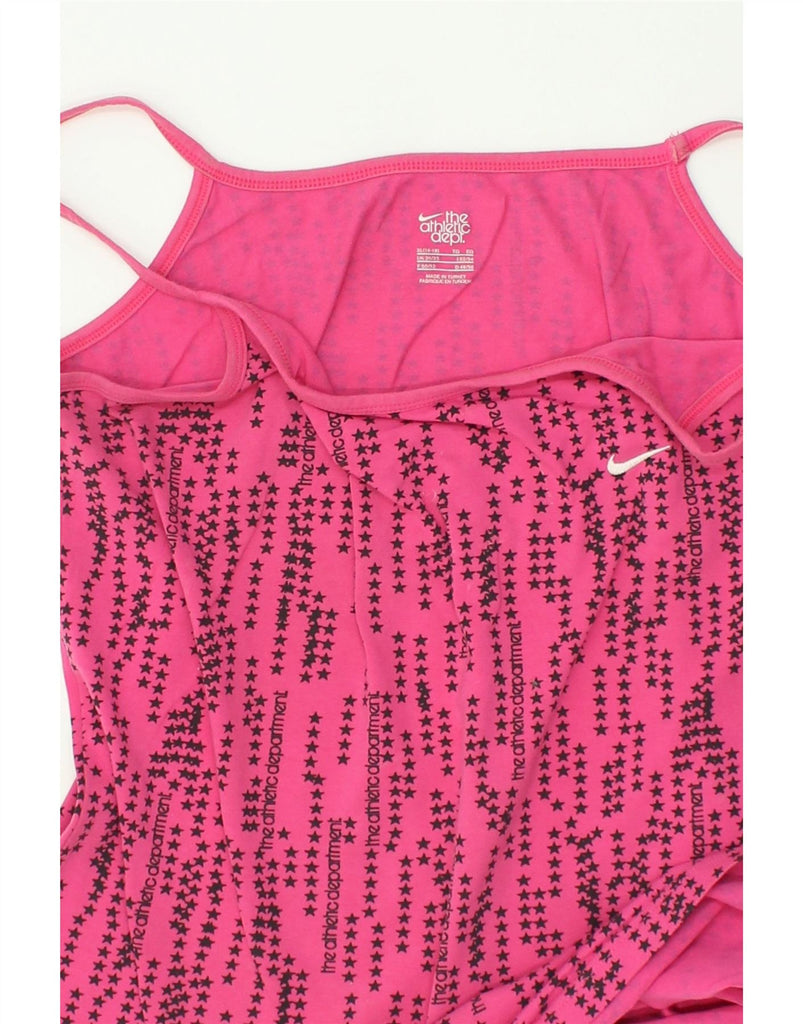 NIKE Womens Graphic Cami Top UK 20/22 XL Pink Cotton | Vintage Nike | Thrift | Second-Hand Nike | Used Clothing | Messina Hembry 