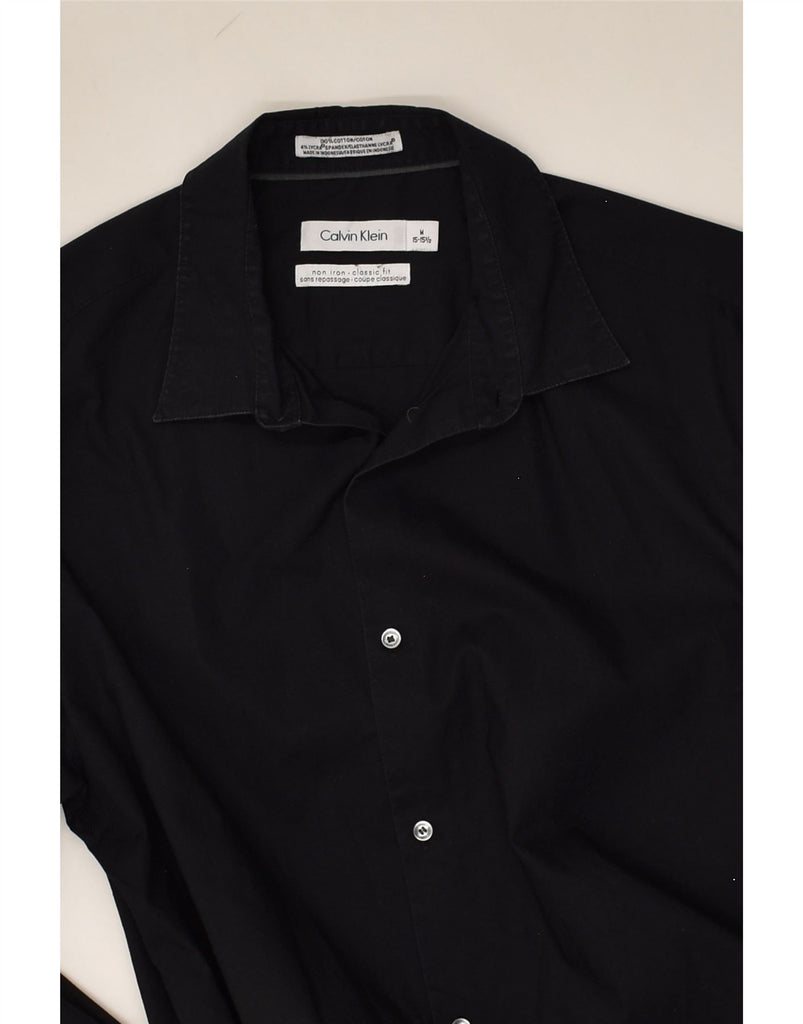 CALVIN KLEIN Mens NON - IRON Classic Fit Shirt Size 15 15 1/2 Medium Black | Vintage Calvin Klein | Thrift | Second-Hand Calvin Klein | Used Clothing | Messina Hembry 