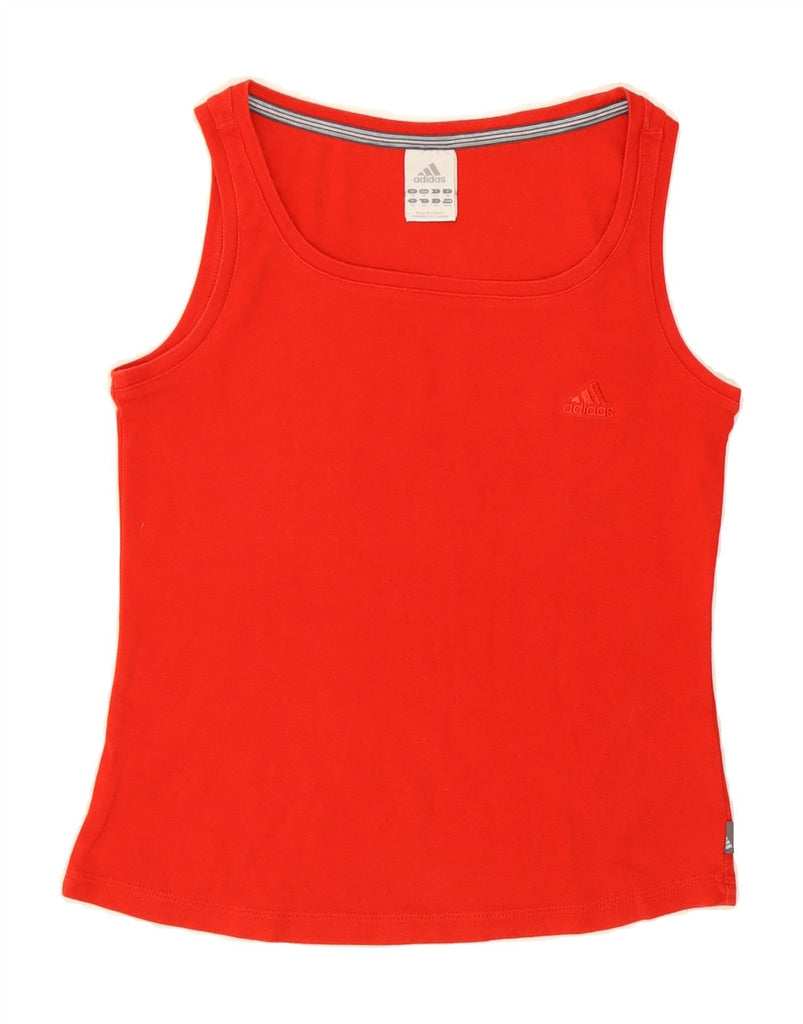 ADIDAS Womens Vest Top UK 14 Medium Red Cotton Vintage Adidas and Second-Hand Adidas from Messina Hembry 