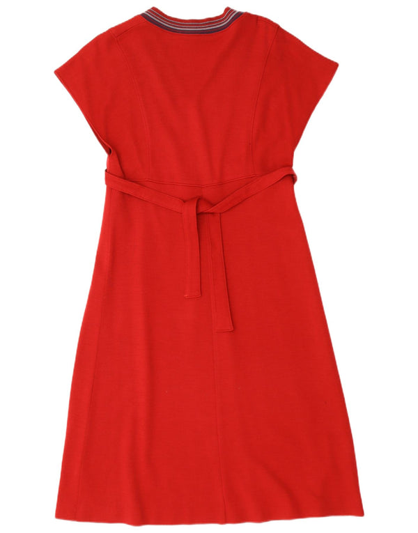 Vintage Womens A-Line Dress UK 12 Medium Red