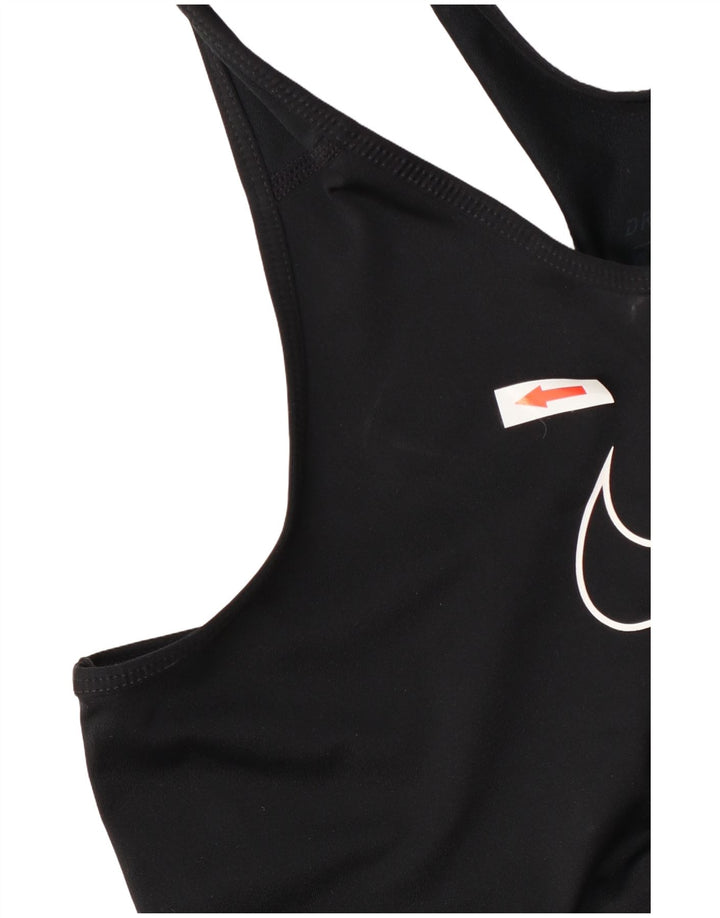 Nike Womens Dri Fit Graphic Vest Top UK 10 Small Black Polyester