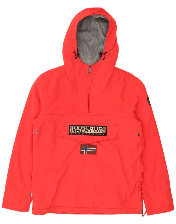 Napapijri Mens Geographic Hooded Regular Fit Anorak Jacket UK 38 Medium Red