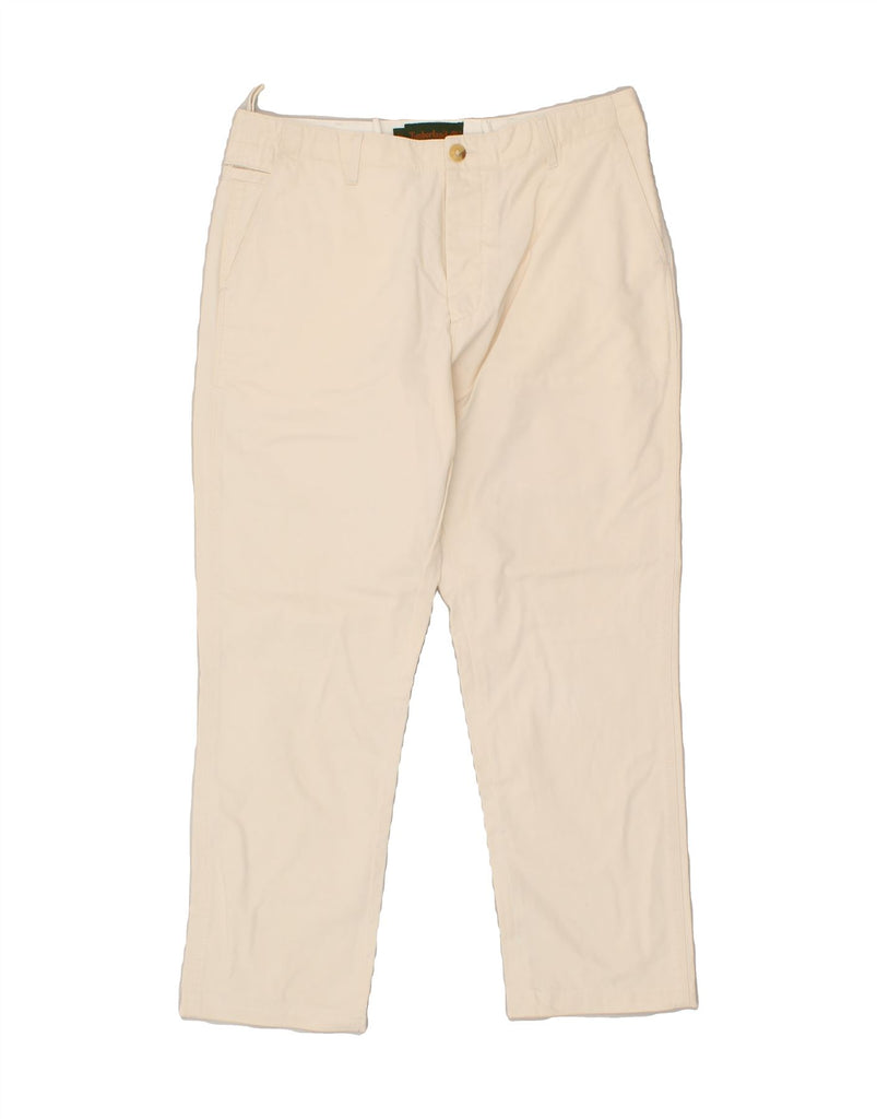 TIMBERLAND Mens Straight Chino Trousers W33 L26  Off White Cotton | Vintage Timberland | Thrift | Second-Hand Timberland | Used Clothing | Messina Hembry 