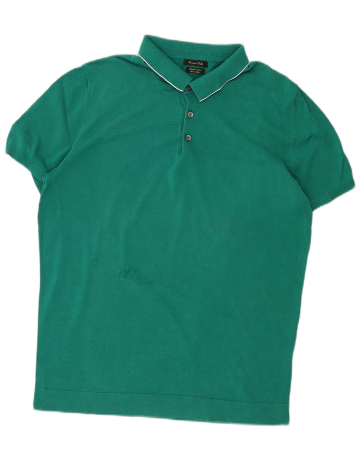 Massimo Dutti Mens Polo Shirt Large Green
