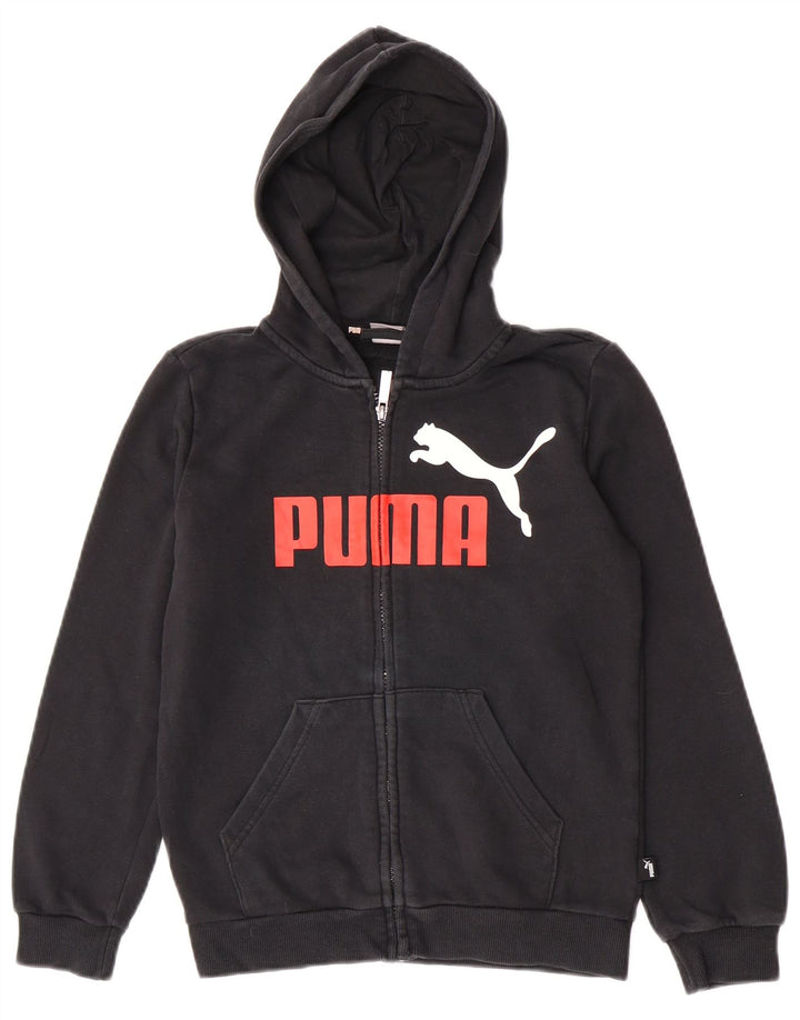 Puma Boys Graphic Zip Hoodie Sweater 11-12 Years Black