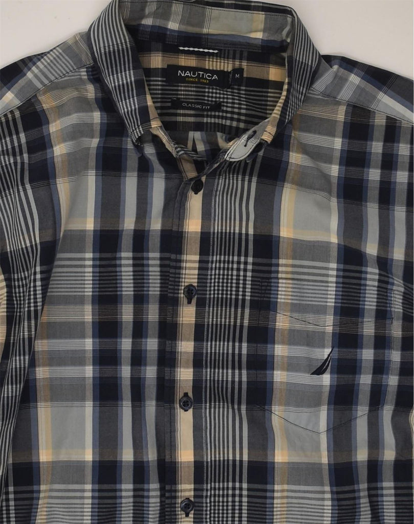 NAUTICA Mens Classic Fit Shirt Medium Navy Blue Check Cotton | Vintage Nautica | Thrift | Second-Hand Nautica | Used Clothing | Messina Hembry 