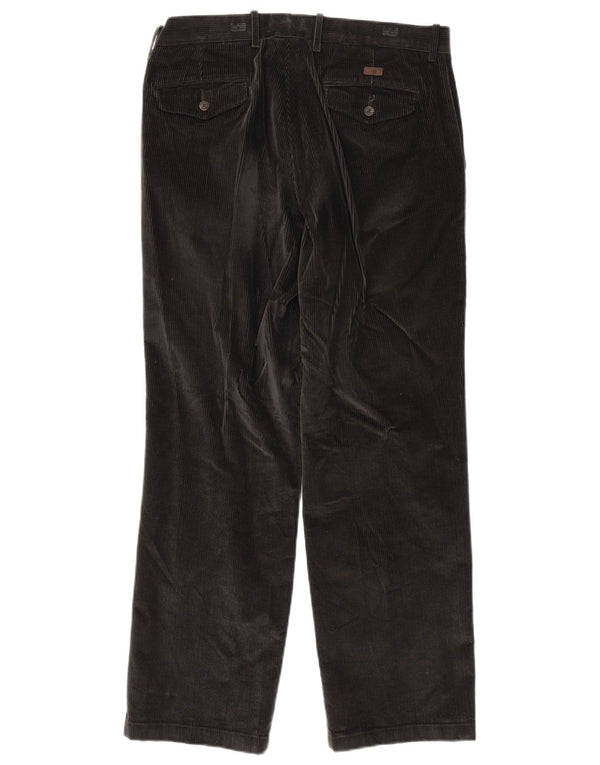 Marks & Spencer Mens Blue Harbour Straight Corduroy Trousers W34 L31 Grey