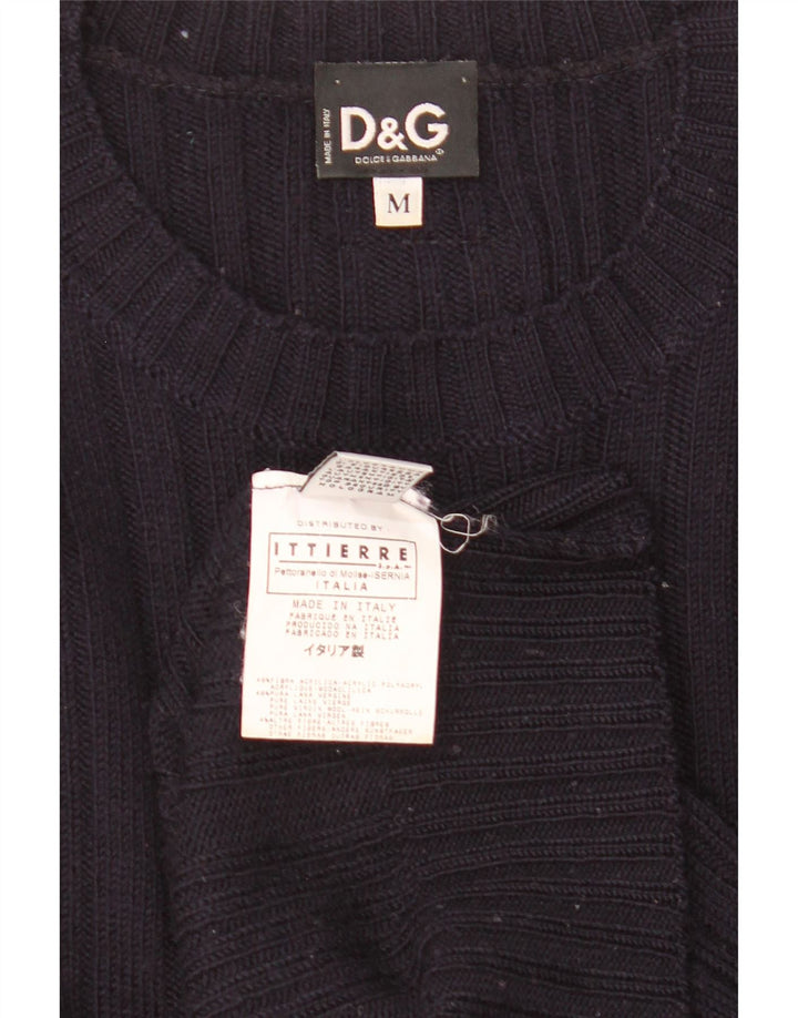 Dolce & Gabbana Mens Ittierre Crew Neck Jumper Sweater Medium Navy Blue