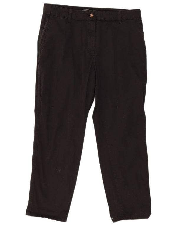 Marks & Spencer Womens Straight Chino Trousers UK 14 Large W36 L27 Black