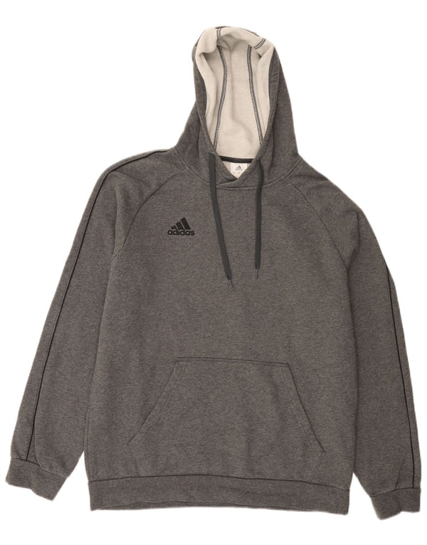 Adidas Mens Hoodie Jumper Large Grey Cotton