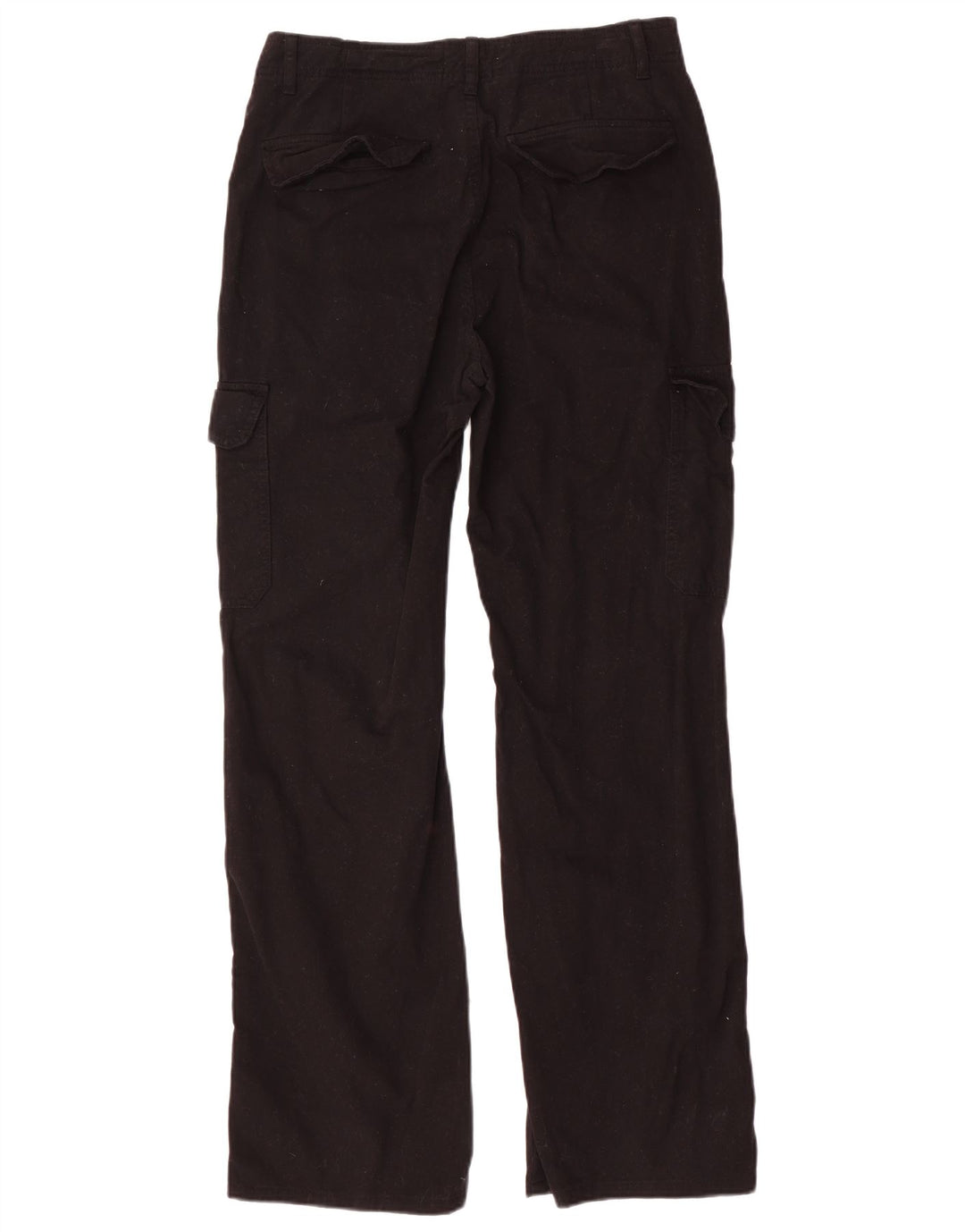 Zara Womens Straight Cargo Trousers EU 40 Medium W30 L31 Black Cotton