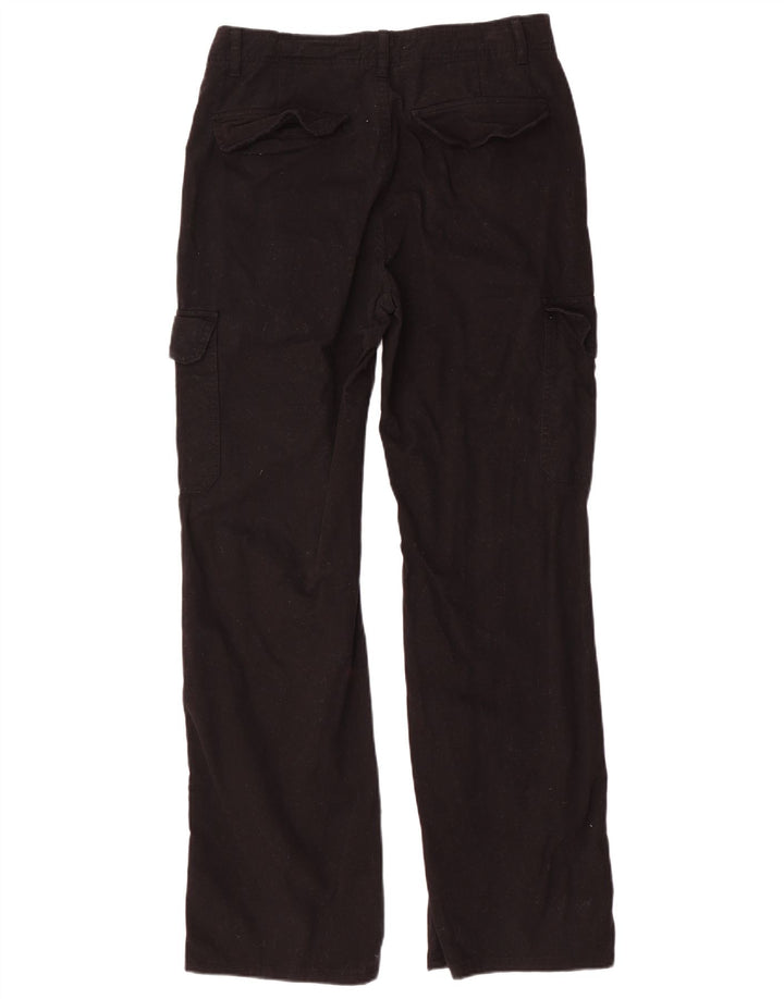 Zara Womens Straight Cargo Trousers EU 40 Medium W30 L31 Black Cotton