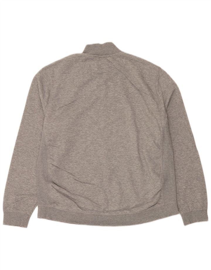 Penguin Mens Zip Neck Sweatshirt Jumper XL Grey Cotton