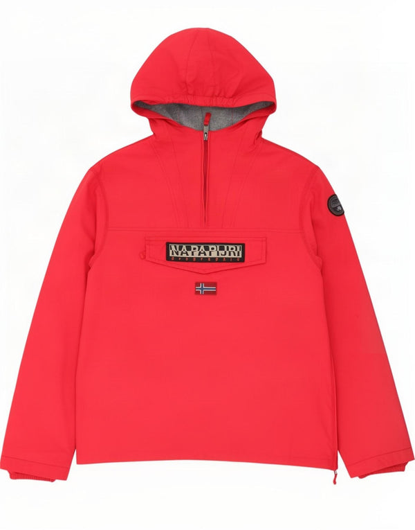 Napapijri Boys Geographic Graphic Hooded Anorak Jacket 13-14 Years Red