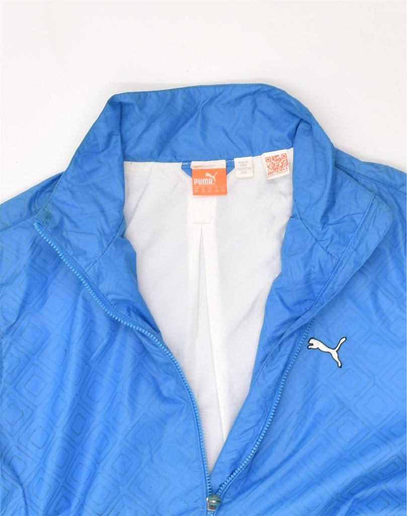 PUMA Womens Rain Jacket UK 12 Medium Blue Nylon | Vintage Puma | Thrift | Second-Hand Puma | Used Clothing | Messina Hembry 