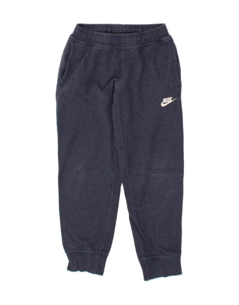 NIKE Boys Tracksuit Trousers Joggers 10-11 Years Navy Blue Cotton | Vintage Nike | Thrift | Second-Hand Nike | Used Clothing | Messina Hembry 