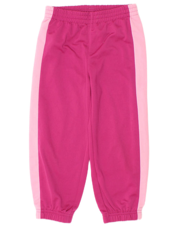 Puma Girls Graphic Tracksuit Trousers Joggers 2-3 Years Pink Colourblock