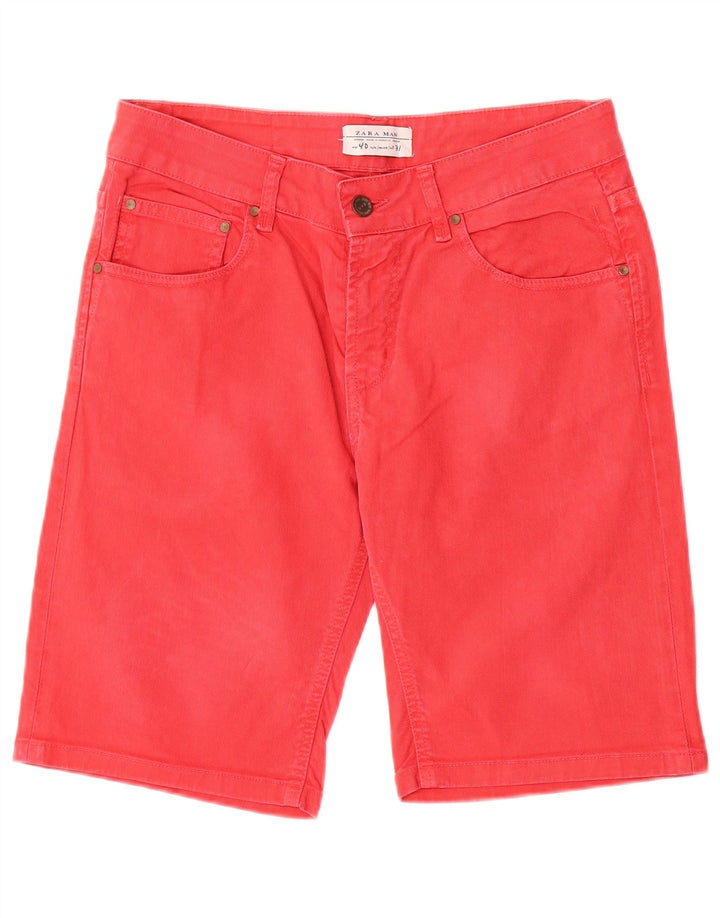Zara Mens Denim Shorts EU 40 Medium W31  Red