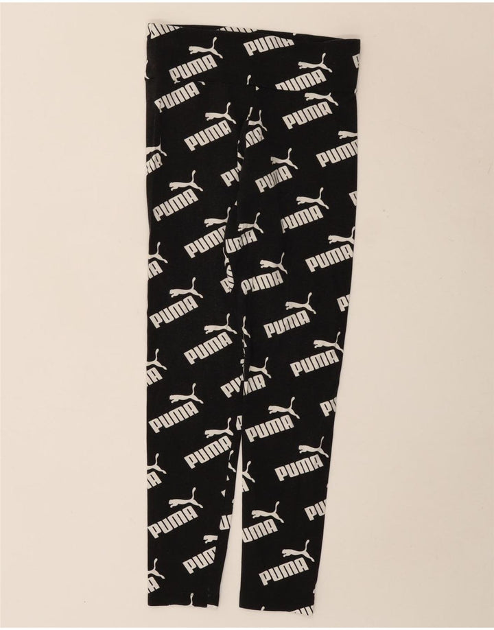 Puma Womens Graphic Leggings UK 10 Small  Black Cotton