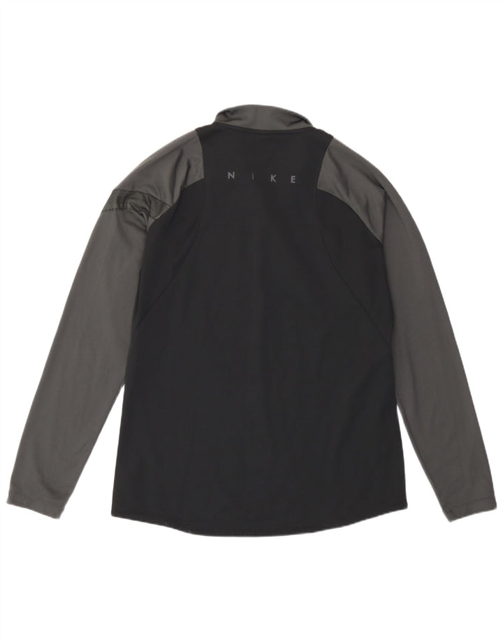Nike Mens Pullover Tracksuit Top Medium Black Colourblock Polyester