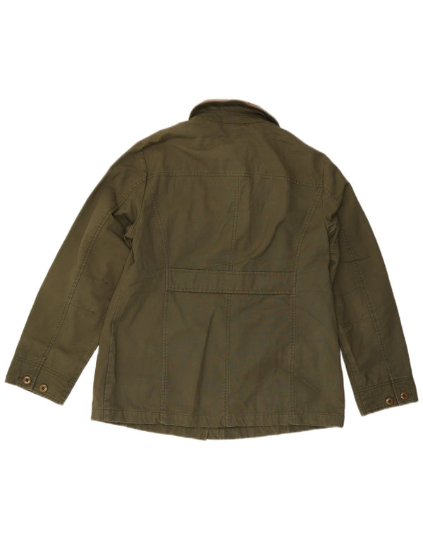 L.L.Bean Womens Oversized Utility Jacket UK 10 Small Khaki Cotton