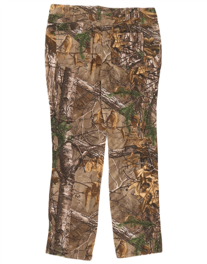 Realtree Womens Hiking Trousers US 14 XL W38 L33 Brown Camouflage Cotton