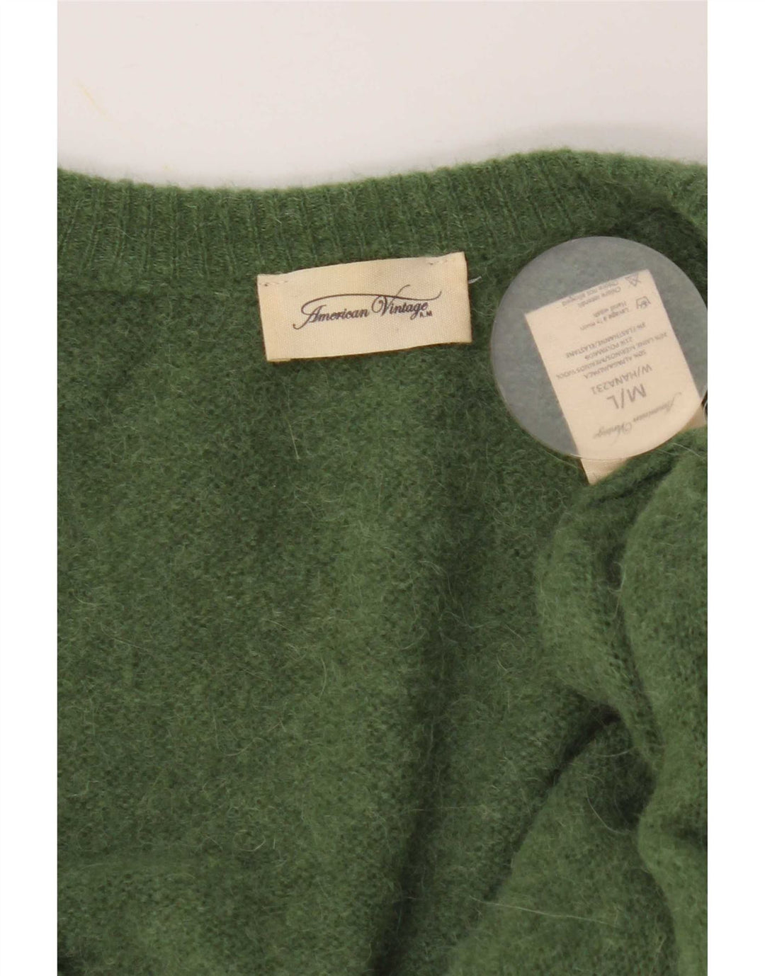 Vintage Womens 3/4 Sleeve Oversized Cardigan Sweater UK 14 Medium Green