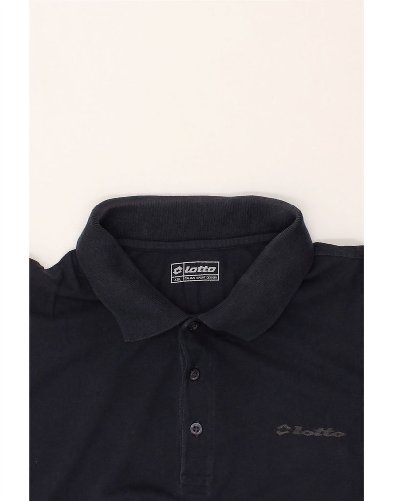 LOTTO Mens Polo Shirt 2XL Navy Blue Cotton | Vintage Lotto | Thrift | Second-Hand Lotto | Used Clothing | Messina Hembry 