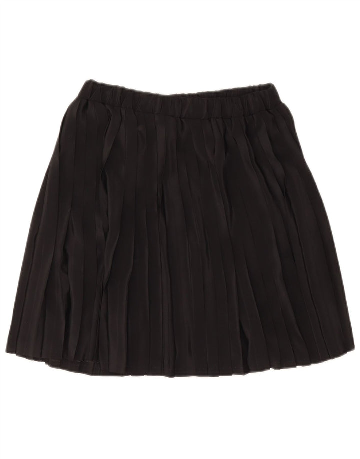 Vintage Womens Knife Pleated Skirt W30 Medium Black Viscose
