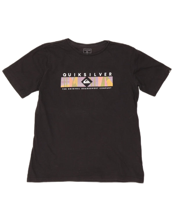 Quiksilver Boys Regular Fit Graphic T-Shirt Top 15-16 Years Black Cotton