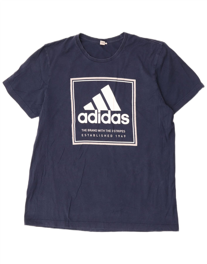 Adidas Mens Graphic T-Shirt Top Large Navy Blue